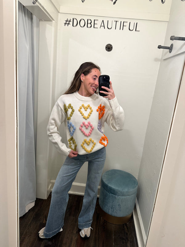 Heart Pom Sweater
