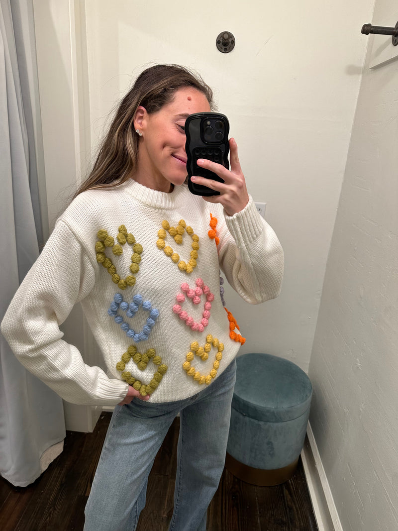 Heart Pom Sweater