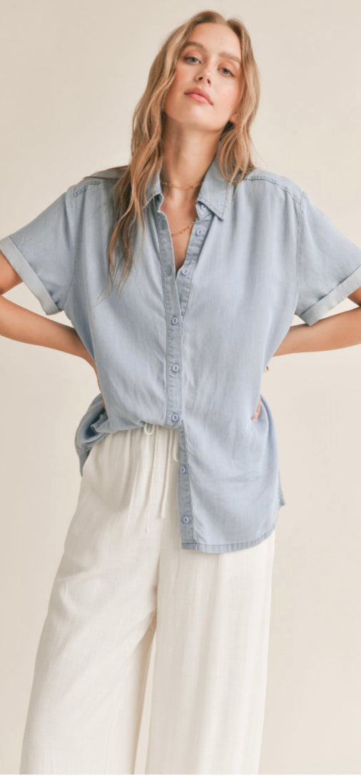 Soft Breeze Chambray Top