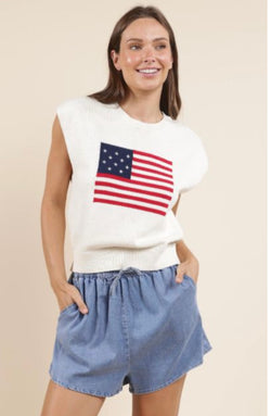 American Flag Girlie Vest