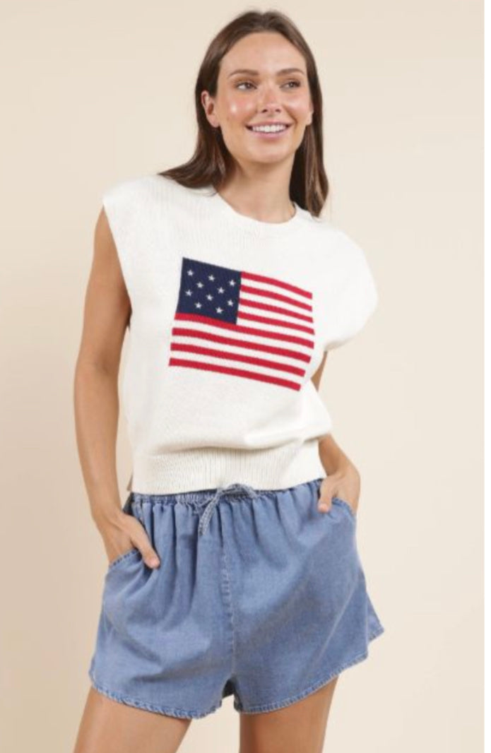 American Flag Girlie Vest
