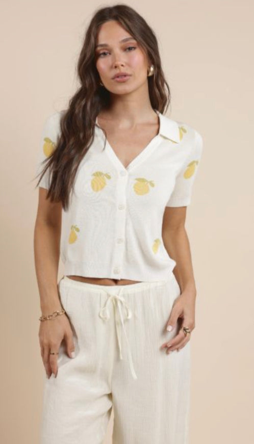 Citron Button Blouse