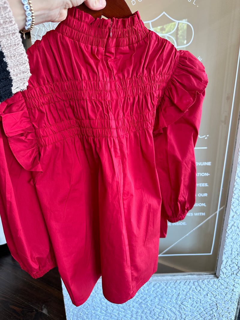 Ruched Red Blouse
