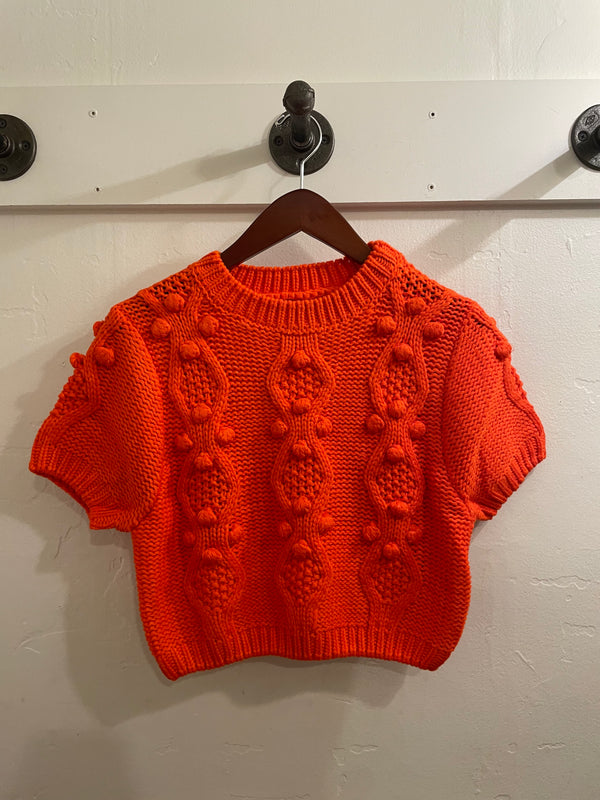 Pom Pom Orange Sweater