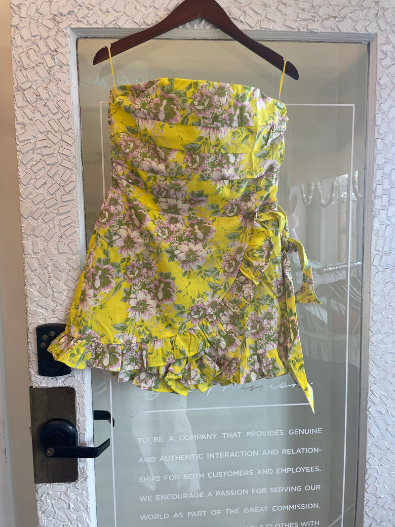 Floral Yellow Romper