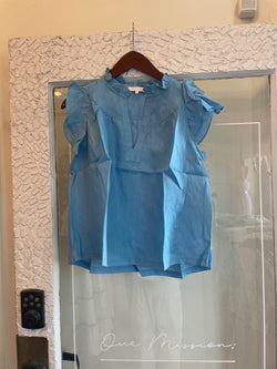 Blue Gauze Top