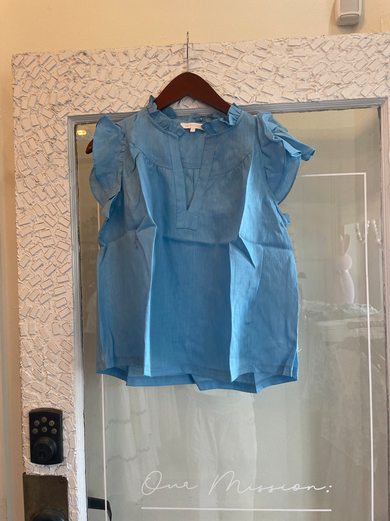 Blue Gauze Top