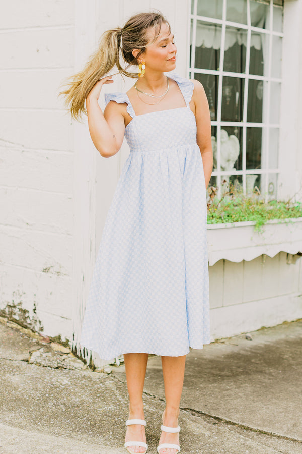 Ruffle Jacquard Dress
