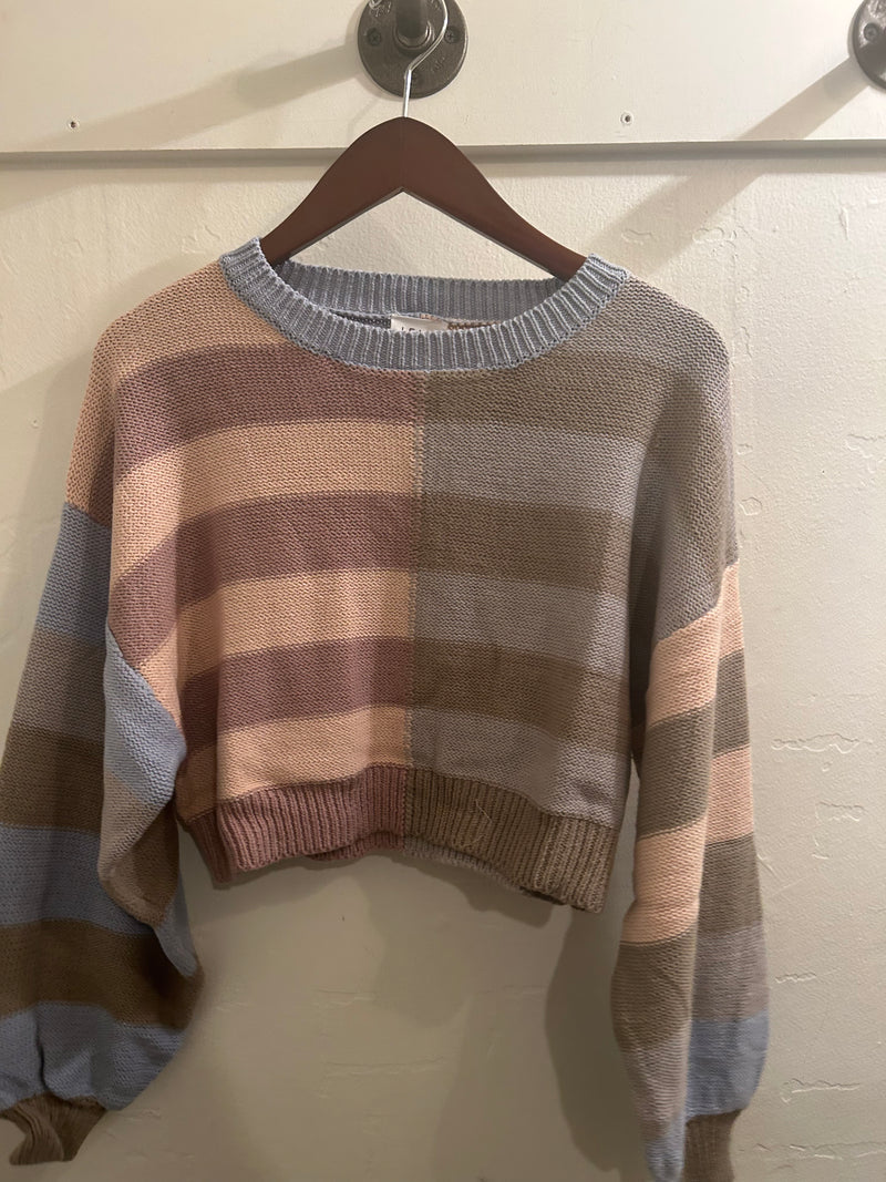 Colorblock Crop Sweater