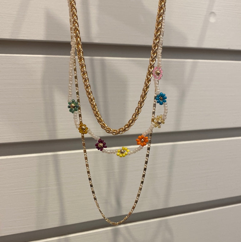 3 in 1 Flower Chain Necklace