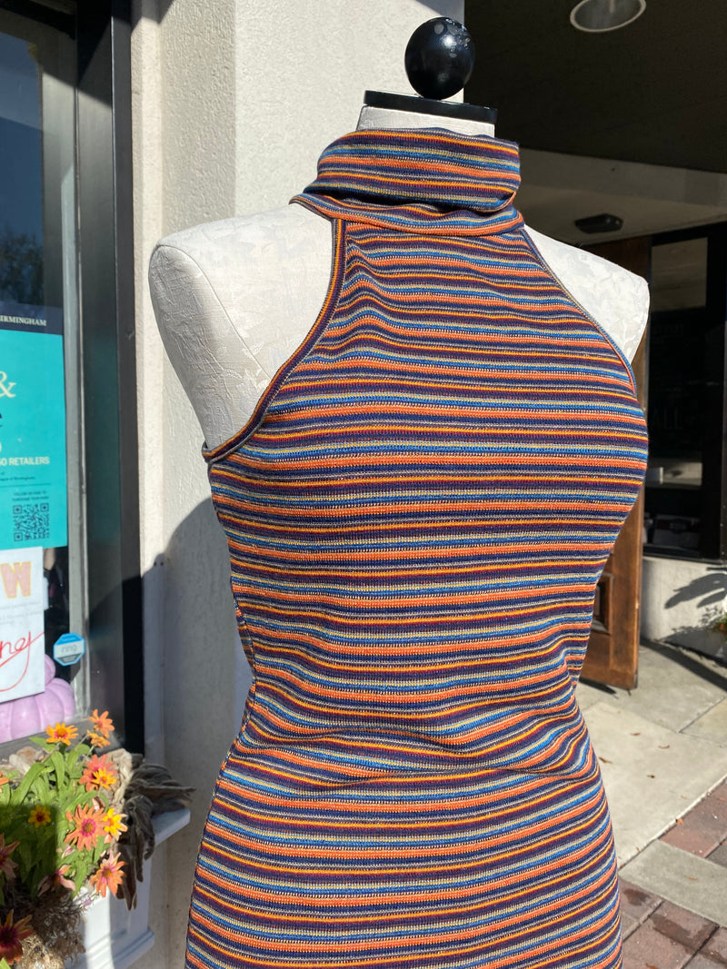 Striped Turtleneck Dress