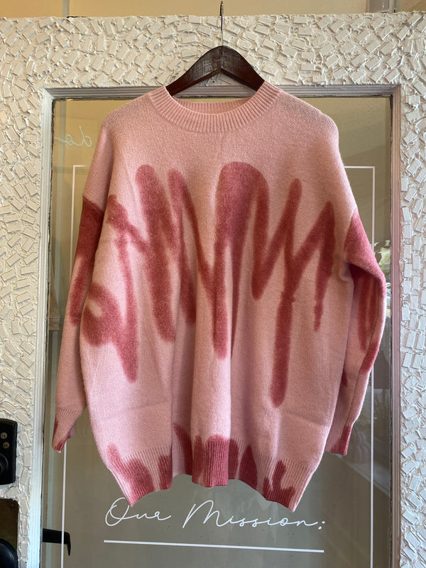 Spray print sweater
