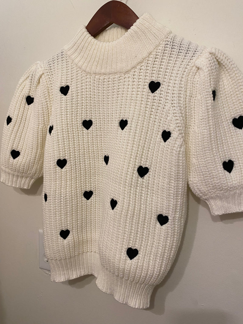 Sweetheart Puff Sleeve Sweater